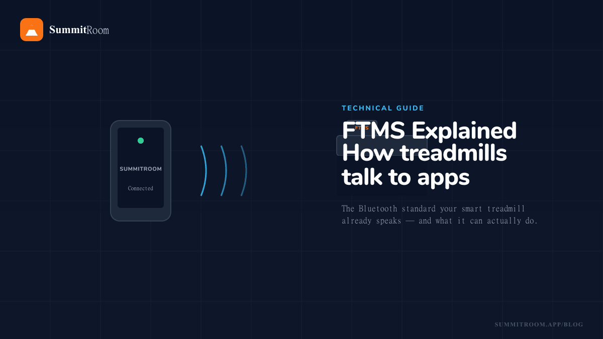 FTMS Explained — phone connecting to a smart treadmill via Bluetooth